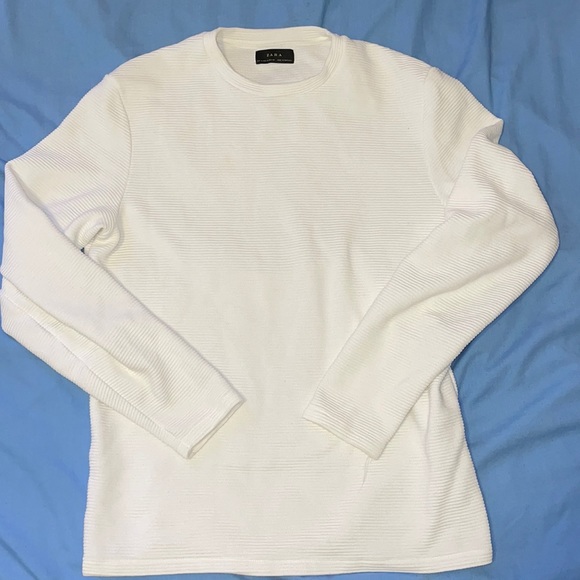 Zara Horizontal Ribbed Long Sleeve Tee - Picture 1 of 3